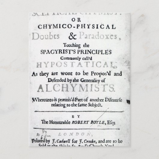 'De sceptische chymist' Briefkaart (Voorkant)