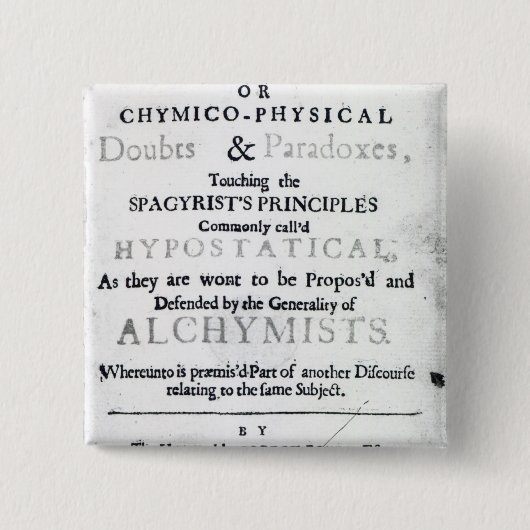 'De sceptische chymist' Vierkante Button 5,1 Cm (Voorkant)
