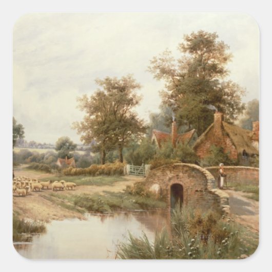 De schaafdrover vierkante sticker (Voorkant)