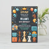 De Schaakkoning en Koningin Spel Nacht 13e Verjaar Kaart (Staand voorkant)