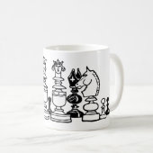 De schaakstukken  koffiemok (Voorkant rechts)