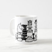 De schaakstukken  koffiemok (Voorkant links)