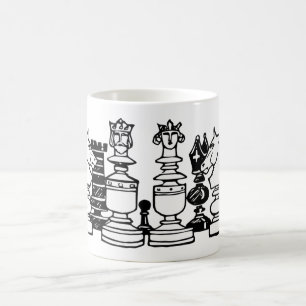 De schaakstukken koffiemok