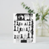 De schaakstukken Staunton patenteren Tekening Briefkaart (Staand voorkant)