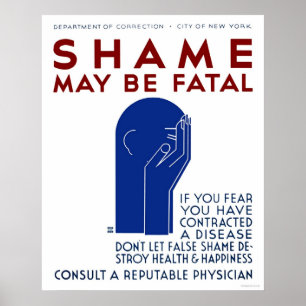De schaamte kan fataal 1937 WPA zijn Poster