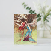 De schaamte koningin en zes zwanen briefkaart (Staand voorkant)