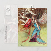 De schaamte koningin en zes zwanen briefkaart (Voorkant / Achterkant)