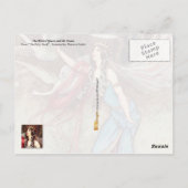 De schaamte koningin en zes zwanen briefkaart (Achterkant)