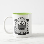 De schaap schudden tweekleurige koffiemok (Links)
