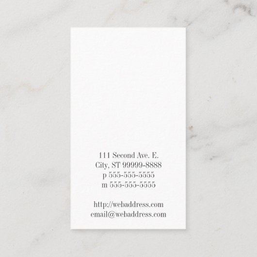 De schaar en de Textuur van de Salon van Comb Barb Visitekaartje (Achterkant)