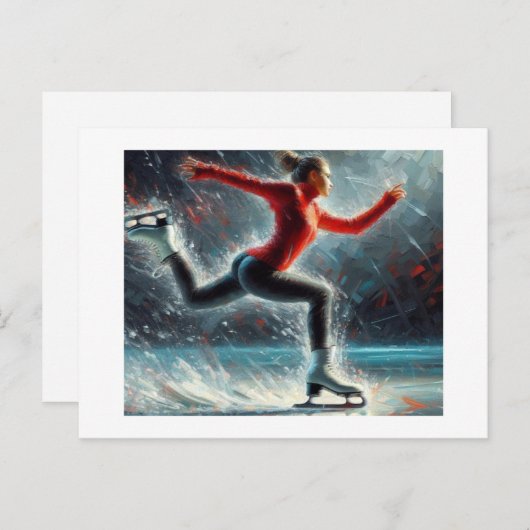 De schaatser, briefkaart (Voorkant / Achterkant)