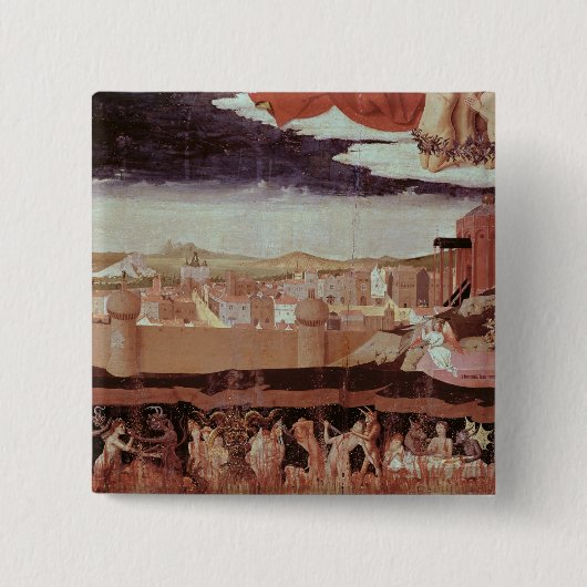 De schade in de hel vierkante button 5,1 cm (Voorkant)