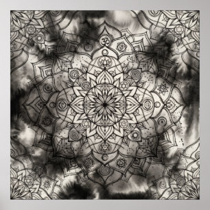 De Schaduw Mandala van Innerlijke Stilte Wand Kuns Poster