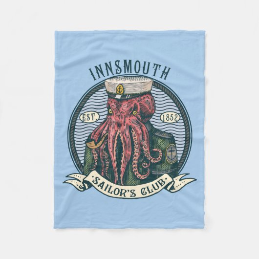 De schaduw over Insmouth Lovecraft Cthulhu Sailor Fleece Deken (Voorkant)
