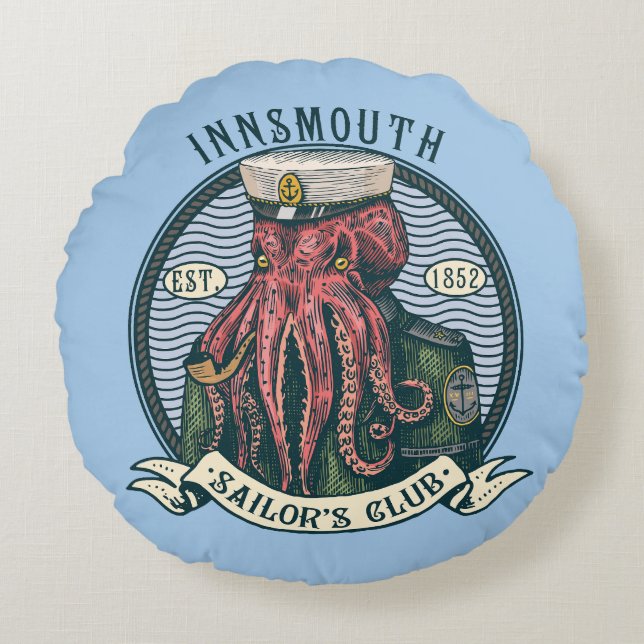 De schaduw over Insmouth Lovecraft Cthulhu Sailor Rond Kussen (Voorkant)