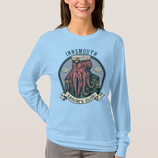De schaduw over Insmouth Lovecraft Cthulhu Sailor T-shirt (Voorkant)