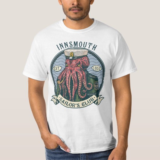 De schaduw over Insmouth Lovecraft Cthulhu Sailor T-shirt (Voorkant)
