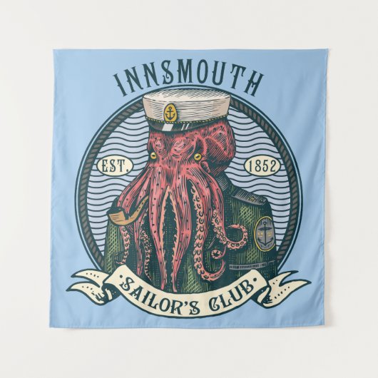 De schaduw over Insmouth Lovecraft Cthulhu Sailor Wandkleed (Voorkant)