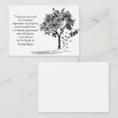 De schaduw van de boom na begrafenis bedankt kaart notitiekaartje (Voorkant / Achterkant)