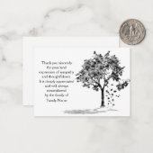 De schaduw van de boom na begrafenis bedankt kaart notitiekaartje (Voorkant / Achterkant in situ)