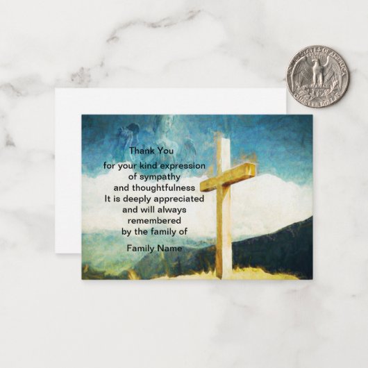 De schaduw van de engel dank je wel kaart notitiekaartje (Voorkant / Achterkant in situ)