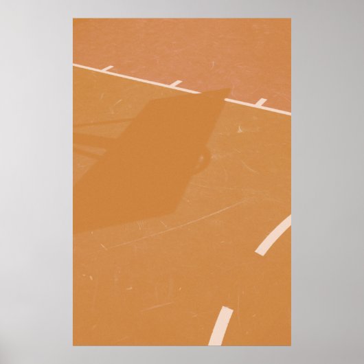 De schaduw van de ketball casting op de lijn poster (Voorkant)