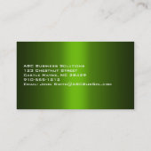 De schaduw van Groene Moderne Professionele Visite Visitekaartje (Achterkant)