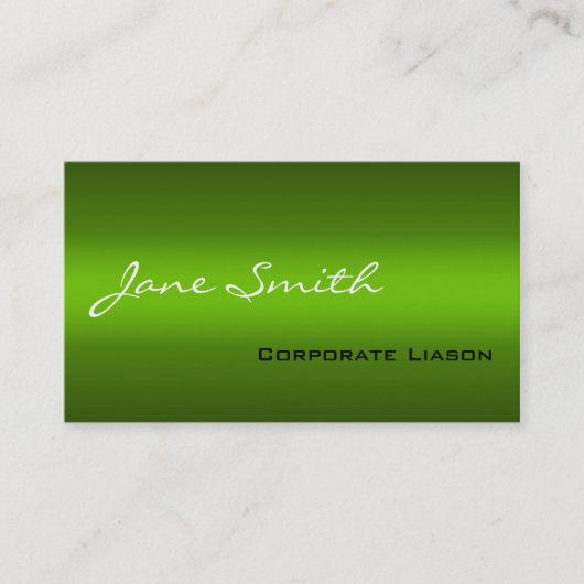 De schaduw van Groene Moderne Professionele Visite Visitekaartje (Voorkant)