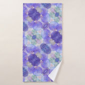 De schaduw van Lavender en Groene Abstracte Bloeme Badhanddoek (Badhanddoek)