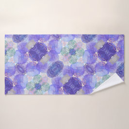 De schaduw van Lavender en Groene Abstracte Bloeme Badhanddoek