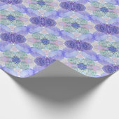 De schaduw van Lavender en Groene Abstracte Bloeme Cadeaupapier (Hoek)