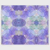 De schaduw van Lavender en Groene Abstracte Bloeme Cadeaupapier (Vlak)