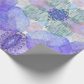 De schaduw van Lavender en Groene Abstracte Bloeme Cadeaupapier (Hoek)