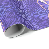 De schaduw van Lavender en Groene Abstracte Bloeme Cadeaupapier (Rol Hoek)