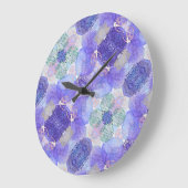 De schaduw van Lavender en Groene Abstracte Bloeme Grote Klok (Hoek)