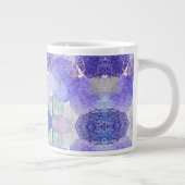 De schaduw van Lavender en Groene Abstracte Bloeme Grote Koffiekop (Rechts)