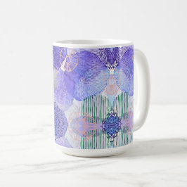 De schaduw van Lavender en Groene Abstracte Bloeme Koffiemok