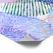 De schaduw van Lavender en Groene Abstracte Bloeme Poster (Hoek)