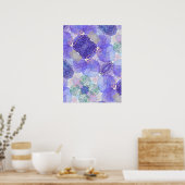 De schaduw van Lavender en Groene Abstracte Bloeme Poster (Keuken)