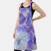 De schaduw van Lavender en Groene Abstracte Bloeme Schort (Insitu)