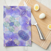 De schaduw van Lavender en Groene Abstracte Bloeme Theedoek (Quarter Fold)