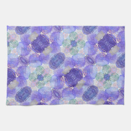 De schaduw van Lavender en Groene Abstracte Bloeme Theedoek