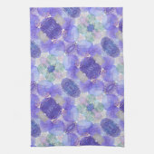 De schaduw van Lavender en Groene Abstracte Bloeme Theedoek (Verticaal)