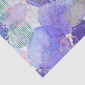 De schaduw van Lavender en Groene Abstracte Bloeme Tissuepapier (Detail)