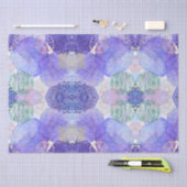 De schaduw van Lavender en Groene Abstracte Bloeme Tissuepapier (Craft)