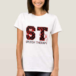 de schaduw van stips zwarte en rode poka t-shirt