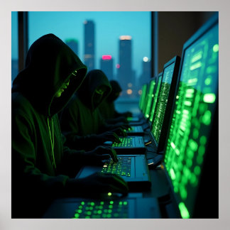 De schaduwen van de digitale onderwereld poster