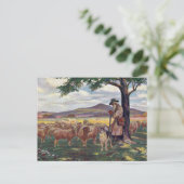 De schapen hoeden briefkaart (Staand voorkant)