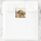 De schapen thuis brengen vierkante sticker (Tas)