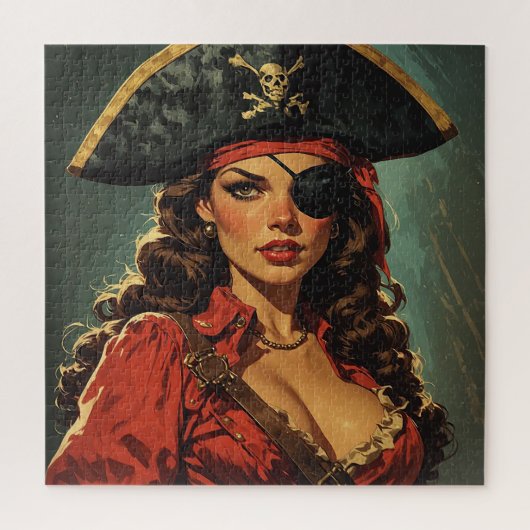 De scharlaken piratentempteuse legpuzzel (Verticaal)